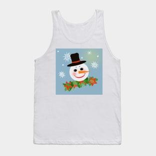 happy snowman with snowflakes Tank Top